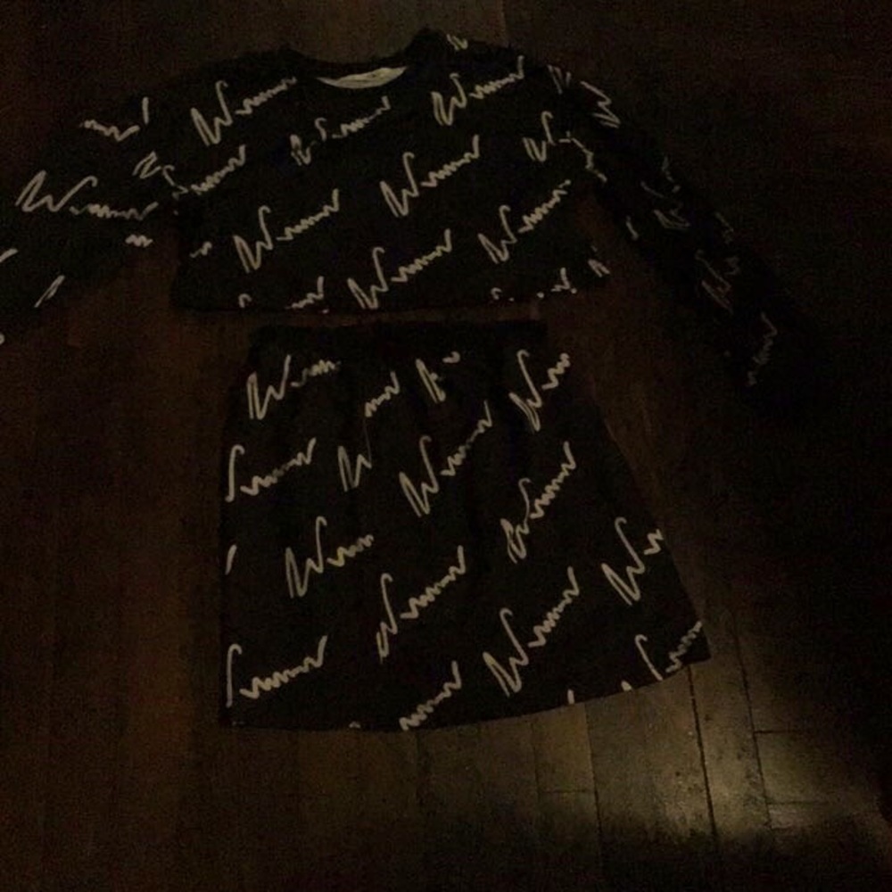 The skirt and shirt all in one